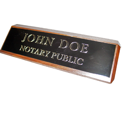 Kentucky Notary Walnut Desk Sign